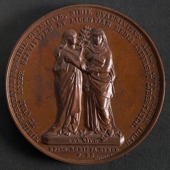 J. Elion, Medal on the 250th anniversary of the Remonstrant Brotherhood in Rotterdam, medallions bronze bronze med 6.0