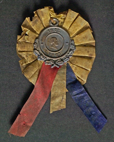 50-year-old independence, bearmark identification carrier silver textile, One-sided medallion with portrait of King William III