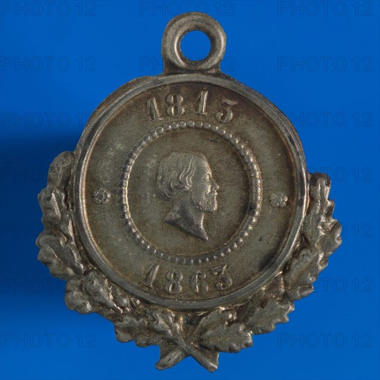 50 years of independence, bearer identification bearer silver, One-sided medallion with portrait of King William III