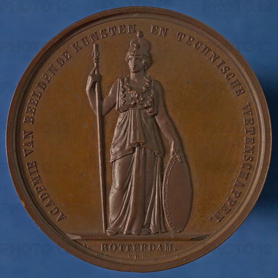 Van der Kellen, Price medal from the Academy of Fine Arts and Technical Sciences in Rotterdam, price medal medal medal bronze