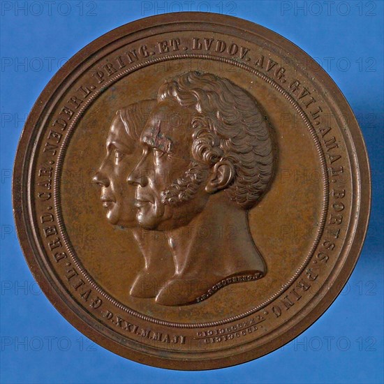 J.P. Schouberg, Medal on the 25th wedding of Prince Frederick of the Netherlands and Princess Louisa of Prussia, wedding medal