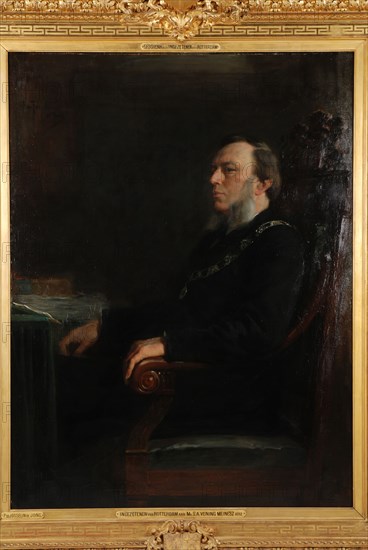 Pieter de Josselin de Jong, Portrait of Sjoerd Anne Vening Meinesz (1833-1894), portrait painting imagery linen oil painting
