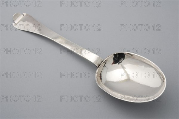 Silversmith: Sacharias du Vignon, Silver spoon for the golden wedding of Jansz van Eijck and Baafjen Joosten Brakel, spoon