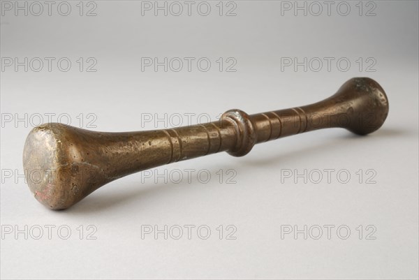 Bronze stamper, pestle tools equipment bronze, molded Pestle: round handle with profiled node in the middle.