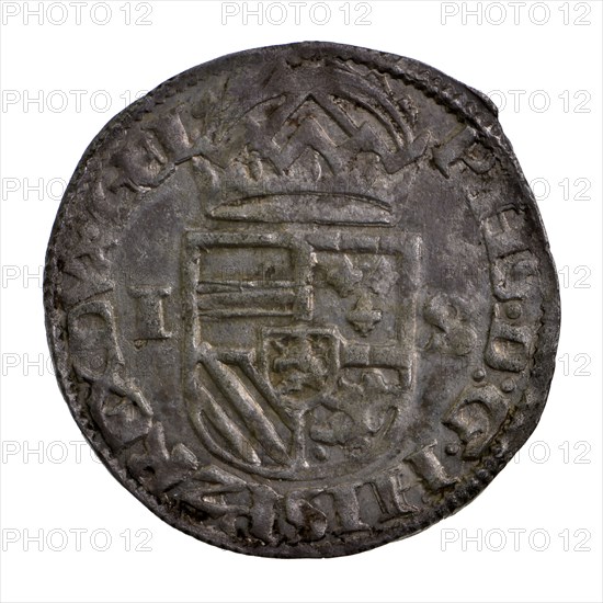 Stuiver, Gelderland, z.j., penny coin money swap silver, PHS. D: G. HISP. DVX. GEL (Philips by the grace of God King of Spain