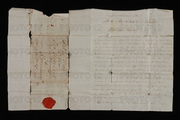 Anthonetta Kuyl, Handwritten letter with seal, letter document information form paper lacquer, written Handwritten letter
