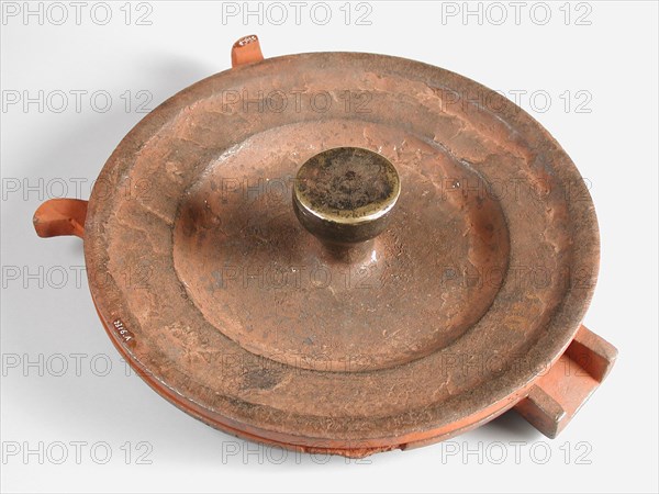 Dirck Messchaert II, Two-piece bronze mold for flat plate with initials, cast molding tool tools base metal bronze iron