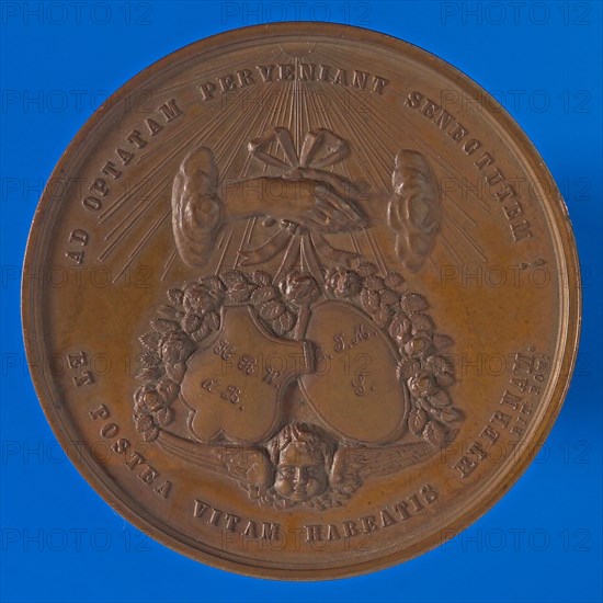 J.P.M. Menger, Medal at the silver wedding feast of H.R.W. De Bruijn (wine buyer in Rotterdam) and C.J.M. Serruijs on August 15