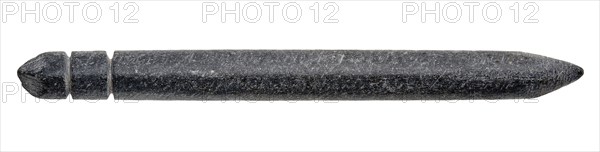 Slate writing pen or double-groove gripper around the end, writing marker soil found slate stone, sawn filed cut elongated round