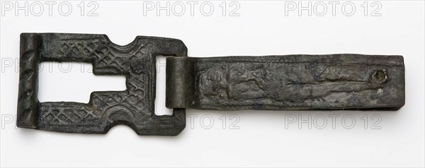 Herd of book lock, book fittings with embossed relief decorations, devoted woman, decorative fittings soil found copper metal