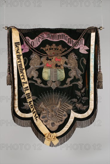 Knuivers, Green velvet banner of the Rotte's Male Choir, standard information form silk velvet silver, Green velvet banner