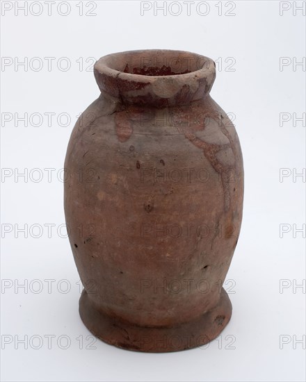 Pottery pot on stand, baluster shape, was used in the sugar industry, sugar bowl pot holder soil find ceramic earthenware glaze