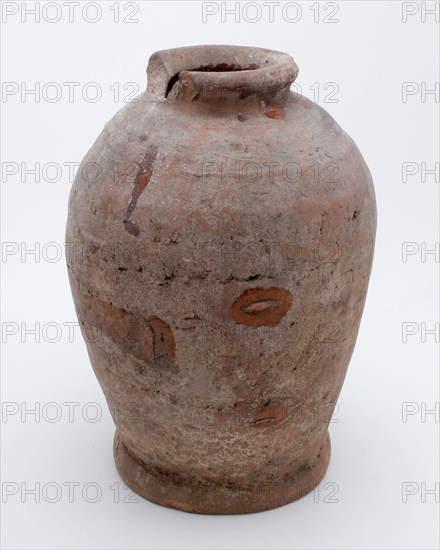 Pottery pot on stand, baluster shape, was used in the sugar industry, sugar bowl pot holder soil find ceramic earthenware glaze