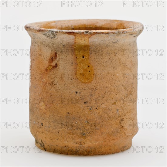 Pottery ointment jar, conical model, white shard, internal light brown glazed, ointment jar pot holder soil find ceramic