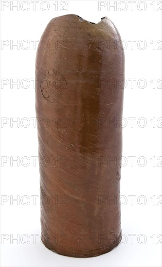 Stoneware mineral pitcher, cylindrical with round shoulder, sausage ear and short neck, mineral water pitcher jar product