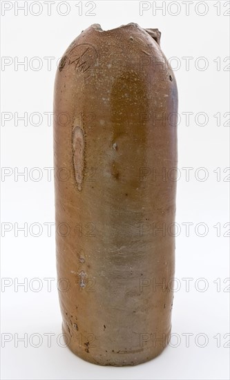 Stoneware mineral pitcher, cylindrical with round shoulder, sausage ear and short neck, mineral water pitcher jar product