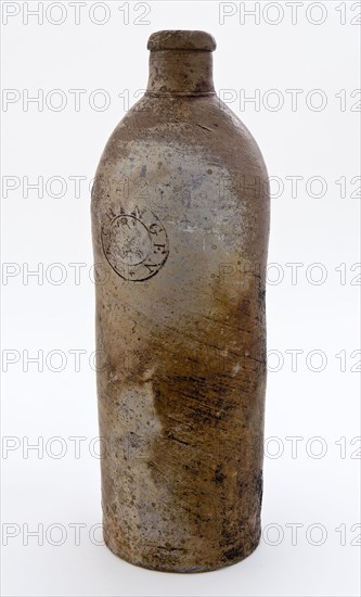 Stoneware mineral pitcher, cylindrical with round shoulder, sausage ear and short neck, mineral water pitcher jar product