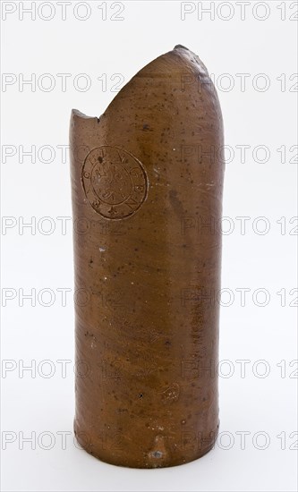 Stoneware mineral pitcher, cylindrical with round shoulder, sausage ear and short neck, mineral water pitcher jar product