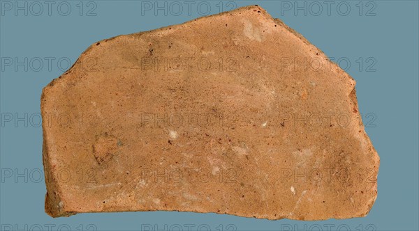 Fragment of earthenware dish, low model on stand, biscuit earthenware, plate dish crockery holder soil find ceramic earthenware
