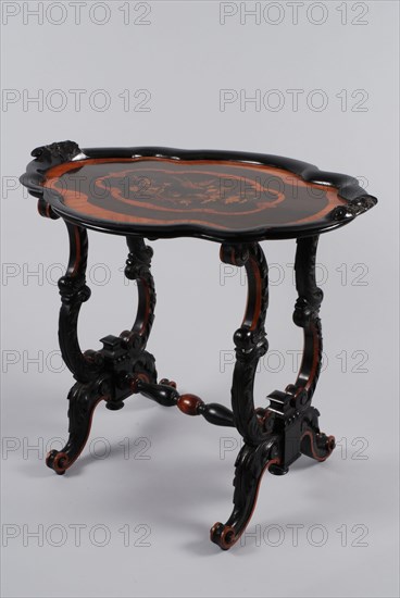 Fa. Johann Diedrich Schmidt & Co. en Cord Heinrich Schmidt, Mahogany neo-rococo tea table, table furniture interior design