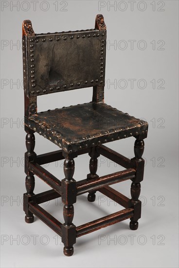 Cherry wood renaissance chair, chair seating furniture interior design wood cherry wood leather metal, Twisted legs