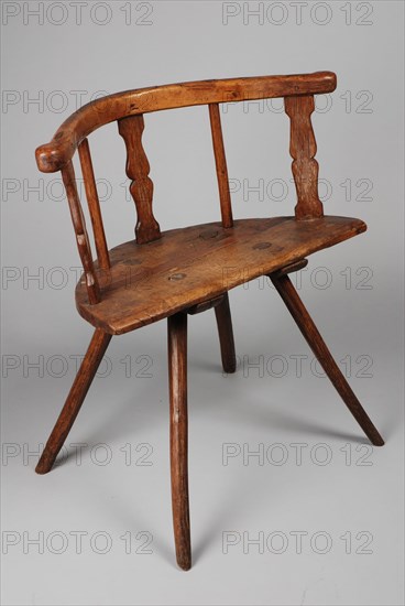 Oak chair, chair furniture furniture interior design oak wood without beech wood, Semicircular seat and backrest five bars