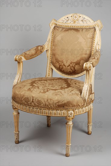 White painted, partly gilded Louis Seize armchair, armchair chair seating furniture interior interior design wood beechwood