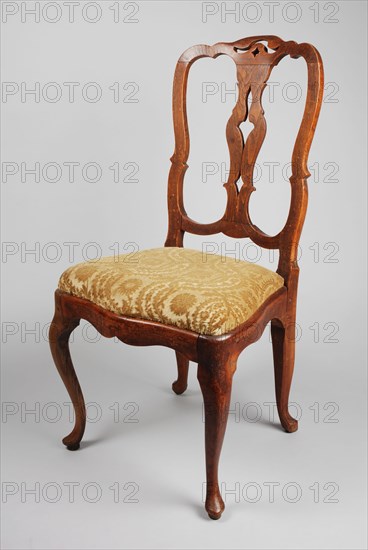 Straight elm wood rococo chair, chair furniture furniture interior design wood elm wood textile, Openwork backrest modern green