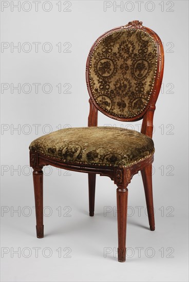 Mahogany Louis Seize medallion chair, medallion chair seat furniture furniture interior design wood mahogany velvet metal