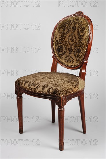 Mahogany Louis Seize medallion chair, medallion chair seat furniture furniture interior design wood mahogany velvet metal