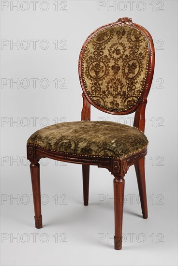 Mahogany Louis Seize medallion chair, medallion chair seat furniture furniture interior design wood mahogany velvet metal