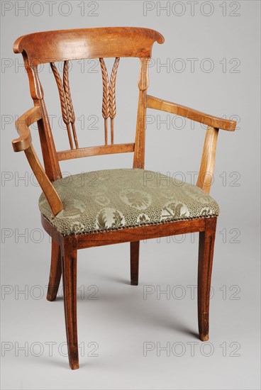 Elbow armchair, armchair seat furniture furniture interior design wood elm wood velor, In the openwork backrest four ears