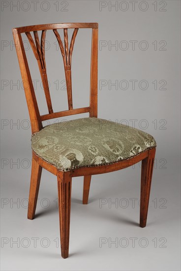 Egg-wood Louis Seize chair, chair furniture furniture interior design wood elm wood velvet, Ears of corn in the back light green