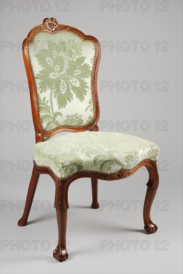 Mahogany rococo chair, chair furniture furniture interior design wood mahogany velvet, Seat and backrest covered with light