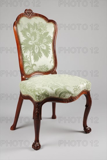Mahogany rococo chair, chair furniture furniture interior design wood mahogany velvet, Seat and backrest covered with light