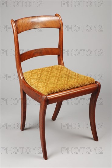 Mahogany Biedermeier chair, chair seating furniture furniture interior design wood mahogany velvet, Veneered hood and lining