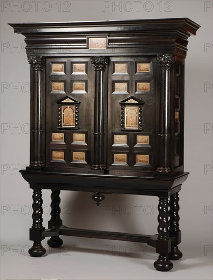 Ebony art cabinet with inlaid rectangles landscape marble, art cabinet cabinet cupboard cabinet furniture furniture interior