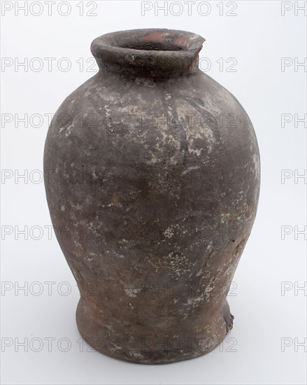 Pottery pot on stand, baluster shape, was used in the sugar industry, sugar bowl pot holder soil find ceramic earthenware glaze