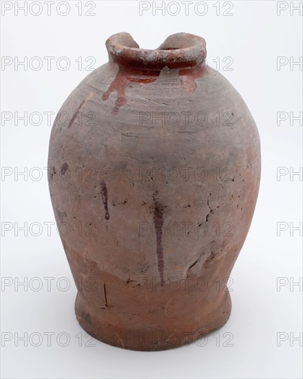 Pottery pot on stand, baluster shape, was used in the sugar industry, sugar bowl pot holder soil find ceramic earthenware glaze