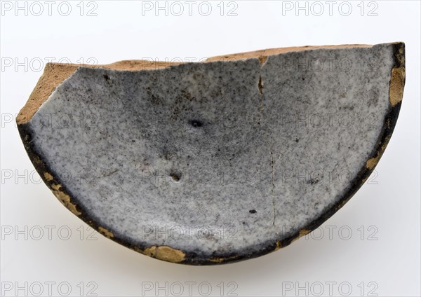 Fragment of small faience bin, internal white glazed, bin holder fragment earthenware pottery earthenware enamel tasting glaze