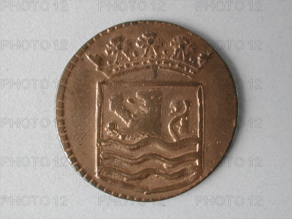 Duit, coin of the VOC, beaten in Zeeland, penny coin money swap bronze metal 3.62 grams minted German. bronze. Coin of the VOC