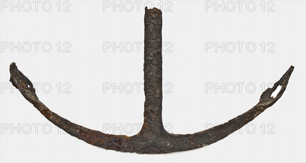 Iron anchor, broken shaft, flat wrought iron, anchor ship's equipment equipment foundry iron metal, forged Small iron anchor