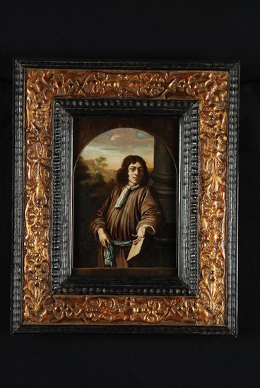 Portrait of unknown man, self-portrait? portrait painting visual material wood oilpainting without extension, Standing