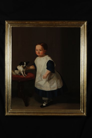 Francina Louise Schot?, Portrait of daughter of Pierre Henri Martin, portrait painting canvas linen oil painting, Standing
