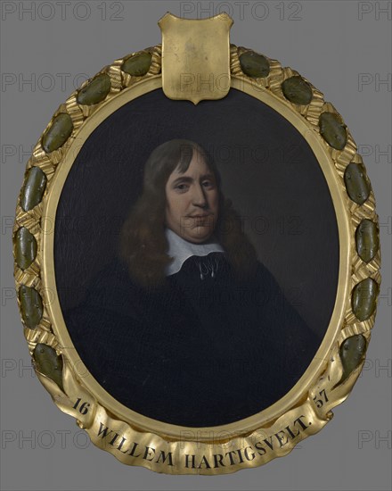 Pieter van der Werff, Portrait of Willem Hartigsvelt (? -1664), portrait painting visual material linen oil paint, Oval portrait