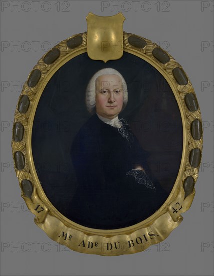Jean Humbert, Portrait of Abraham Adriaen du Bois (1713-1774), portrait painting imagery linen oil painting, Oval portrait