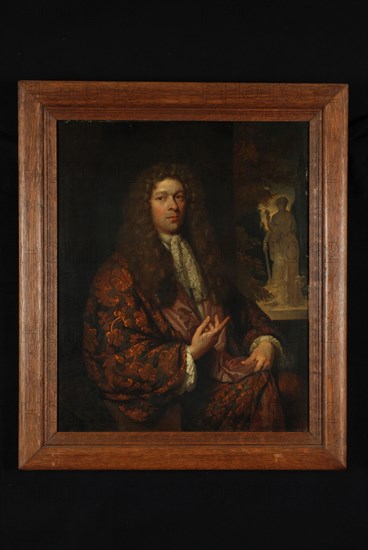 Caspar Netscher, Portrait of man from sex Schepers, portrait painting visual material linen oil painting, Standing rectangular