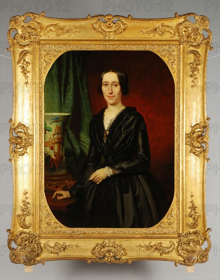 Willem Hendrik Schmidt, Portrait of Elisabeth van Hoboken (1819-1888), portrait painting footage linen oil painting wood canvas