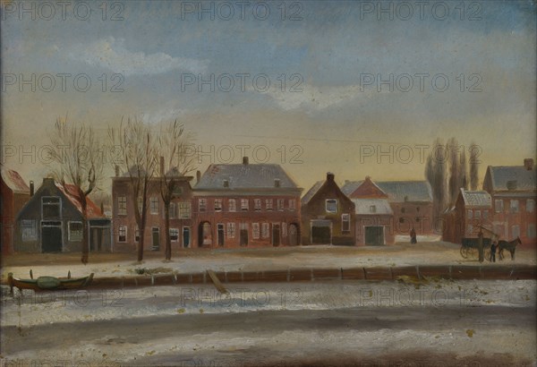 Jan Bikkers, Karnemelkshaven with the new passage to the Warmoezierslaan and the Rotte, Rotterdam, cityscape painting visual