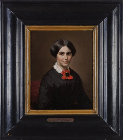 Karl Friedrich Alfred Boser, Portrait of Elise Suzanne Marie Schmidt (1821-1893), portrait painting imagery linen oil painting